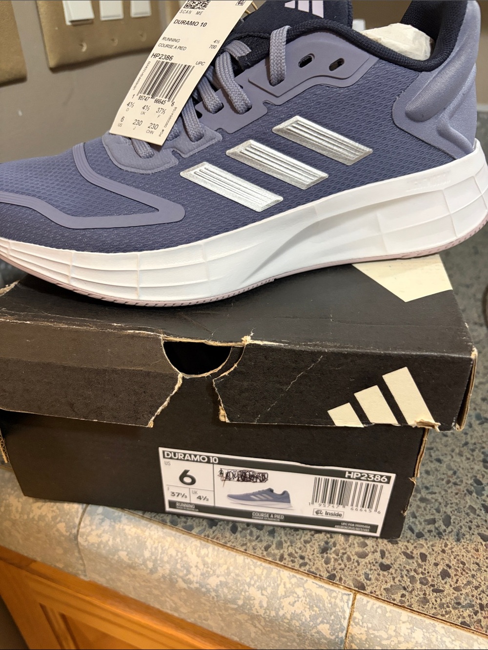 adidas Women's Duramo 10 Running Shoe - Lavender/White